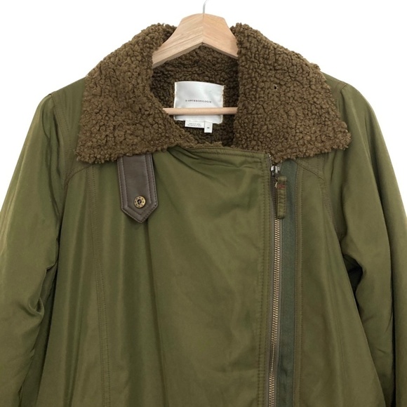 ANTHROPOLOGIE Joni Oversized Sherpa Lined Longline Moto Aviator Jacket LIKE NEW - Picture 7 of 13
